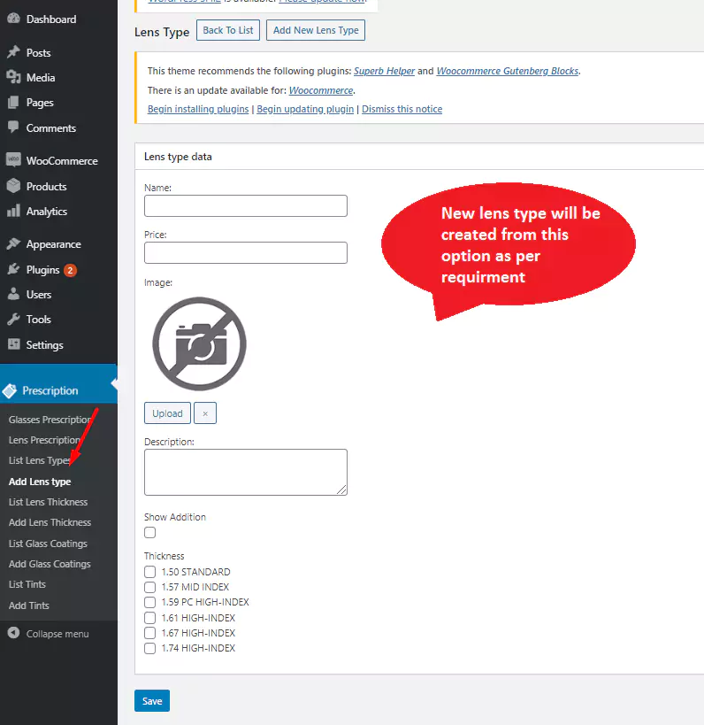 eyeglasses and contact lens wordpress prescription plugin-admin-5